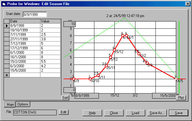 EditSeason Files screen